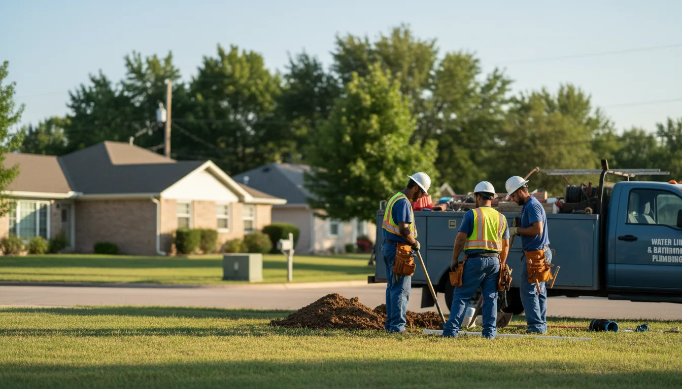Residential water line and bathroom plumbing service in Glencoe, AR